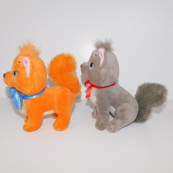 VTG Disney Aristocats 6" Plush Orange Toulous & Gray Berlioz stuffed Cat Kitten - Picture 4 of 5